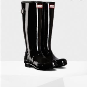 Hunter Original Tall Black Gloss Rain Boots s9